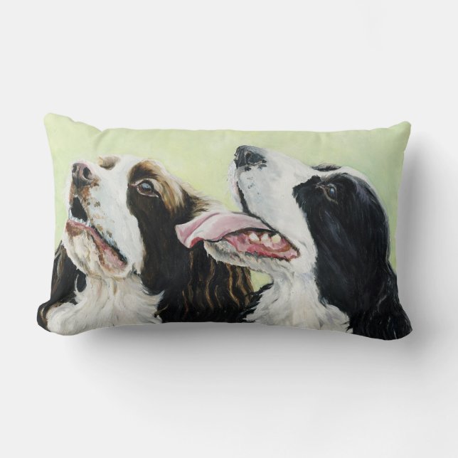 English Spring Spaniel Dog Art Pillow Kussen (Voorkant)