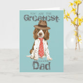 English Springer Dad Kaart (Gele Bloem)