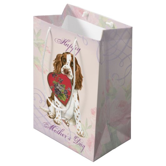 English Springer Heart mama Medium Cadeauzakje (Voorkant Gekanteld)