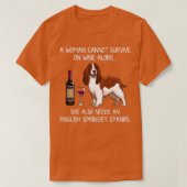 English Springer Spaniel and wine Funny dog T-shirt (Design voorkant)