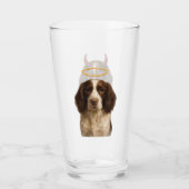 English Springer Spaniel Angel / Devil Glass Glas (Achterkant)
