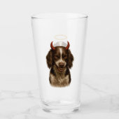 English Springer Spaniel Angel / Devil Glass Glas (Voorkant)