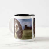 English Springer Spaniel Art Gifts Tweekleurige Koffiemok (Voorkant links)