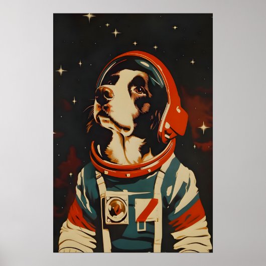 English Springer Spaniel Astronaut Poster, English Poster (Voorkant)