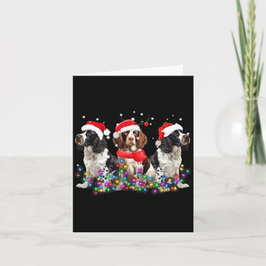 English Springer Spaniel Dog Christmas Matching Fa Kaart (Voorkant)