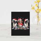 English Springer Spaniel Dog Christmas Matching Fa Kaart (Gele Bloem)