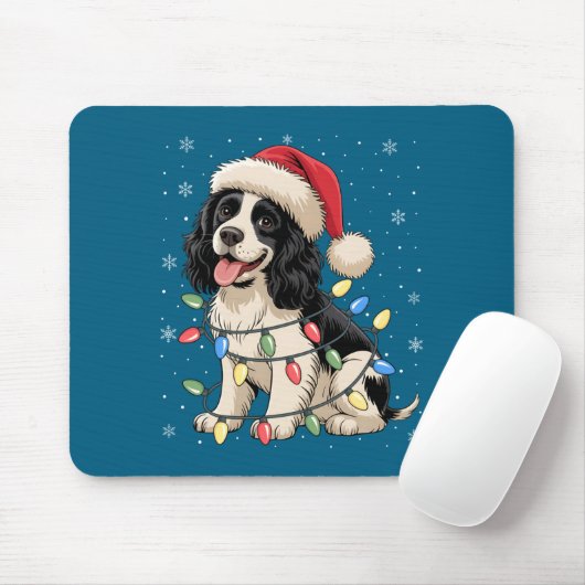 English Springer Spaniel Dog Christmas Tree Lights Muismat (Met muis)