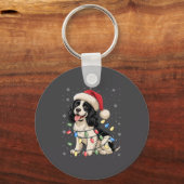 English Springer Spaniel Dog Christmas Tree Lights Sleutelhanger (Voorkant)