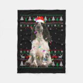 English Springer Spaniel Dog Christmas Ugly Sweate Fleece Deken (Voorkant)