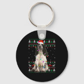 English Springer Spaniel Dog Christmas Ugly Sweate Sleutelhanger (Voorkant)
