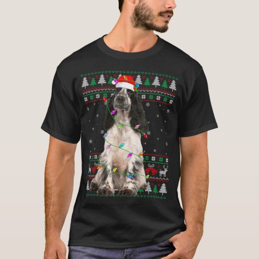 English Springer Spaniel Dog Christmas Ugly Sweate T-shirt (Voorkant)