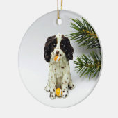 English Springer Spaniel Dog kerstversiering Keramisch Ornament (Links)
