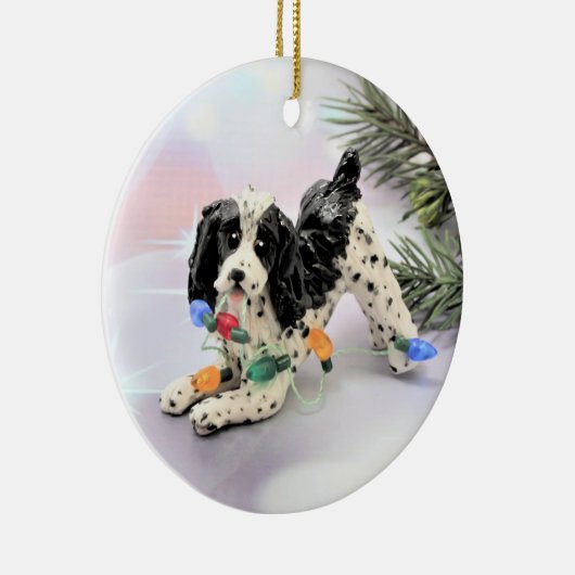 English Springer Spaniel Dog kerstversiering Keramisch Ornament (Rechts)