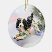 English Springer Spaniel Dog kerstversiering Keramisch Ornament (Links)
