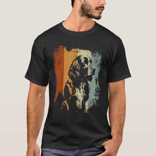 English Springer Spaniel Dog Retro Style T-shirt (Voorkant)