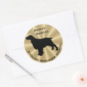 English Springer Spaniel Dog Silhouette Ronde Sticker (Envelop)