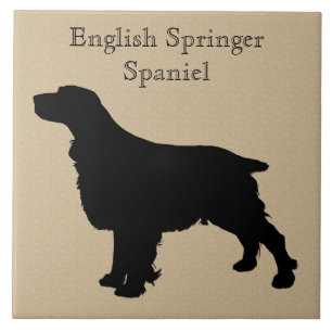 English Springer Spaniel Dog Silhouette Tegeltje