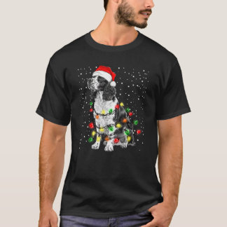 English Springer Spaniel dog with string lights Ch T-shirt
