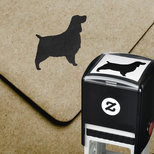 English Springer Spaniel Hondenras Silhouette Zelfinktende Stempel