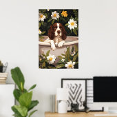 English Springer Spaniel In Bathtub Poster, Funny Poster (Thuiskantoor)