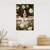 English Springer Spaniel In Bathtub Poster, Funny Poster (Keuken)