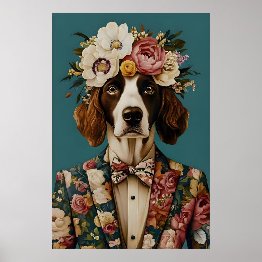 English Springer Spaniel In Suit Poster, Springer Poster (Voorkant)