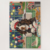 English Springer Spaniel Kerstbakken: Feestelijk Legpuzzel (Verticaal)