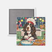 English Springer Spaniel Kerstbakken: Feestelijk Magneet (Voorkant / Achterkant)