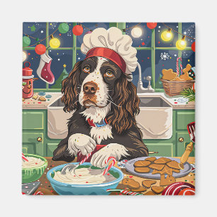 English Springer Spaniel Kerstbakken: Feestelijk Magneet