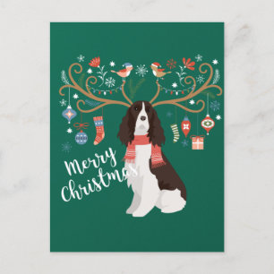 English Springer Spaniel Kerstreindeer Dog Briefkaart