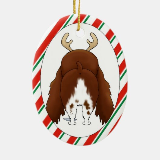 English Springer Spaniel kerstversiering Keramisch Ornament (Achterkant)