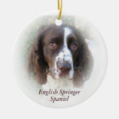 English Springer Spaniel kerstversiering Keramisch Ornament (Voorkant)