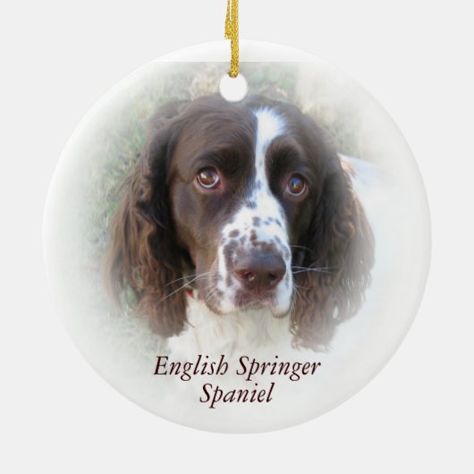 English Springer Spaniel kerstversiering Keramisch Ornament (Achterkant)