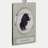 English Springer Spaniel Ma 2 Verzilverd Banner Ornament (Rechts)