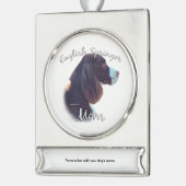 English Springer Spaniel Ma 2 Verzilverd Banner Ornament (Links)