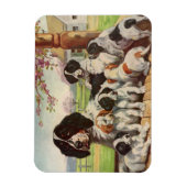English Springer Spaniel mama en puppies Magneet (Verticaal)