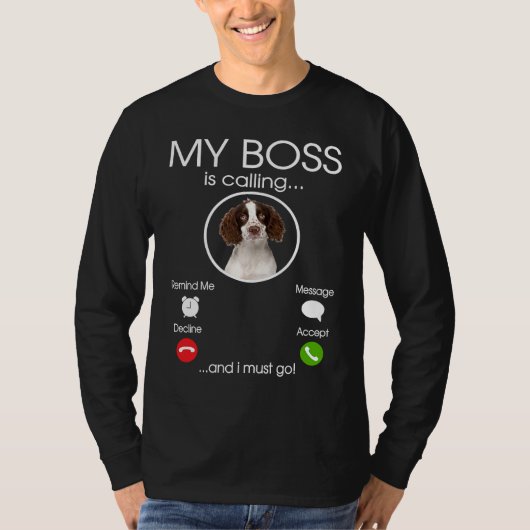 English Springer Spaniel My Boss T-shirt (Voorkant)