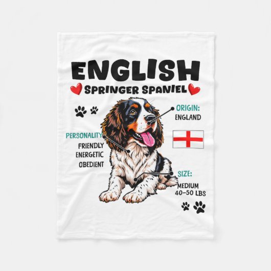 English Springer Spaniel Owner Funny Dog Lover Fleece Deken (Voorkant)