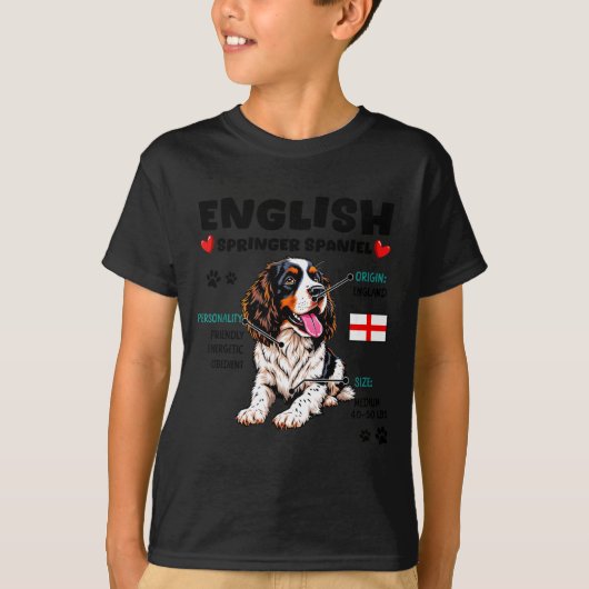 English Springer Spaniel Owner Funny Dog Lover  T-shirt (Voorkant)