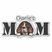 English Springer Spaniel Peking mam gepersonalisee Sticker (Voorkant)