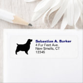 English Springer Spaniel Silhouette Return Address Etiket (Insitu)