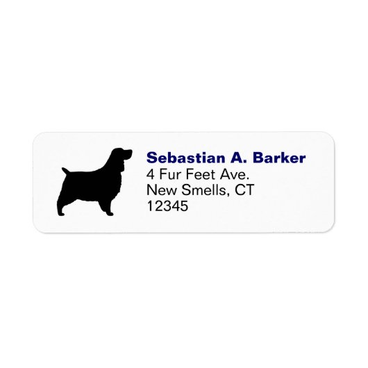 English Springer Spaniel Silhouette Return Address Etiket (Voorkant)