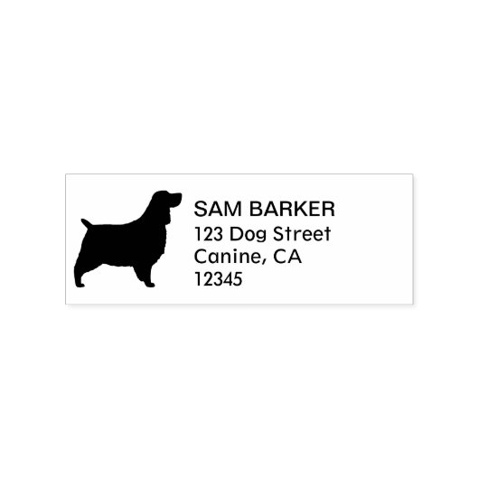 English Springer Spaniel Silhouette Return Address Rubberstempel (Gestempeld)