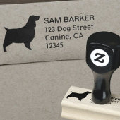 English Springer Spaniel Silhouette Return Address Rubberstempel