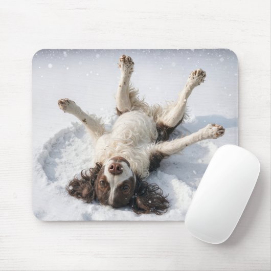 English Springer Spaniel Snow Angel Muismat (Met muis)