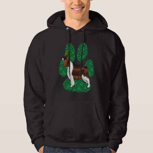 English Springer Spaniel St Patricks Day Shamrock  Hoodie (Voorkant)