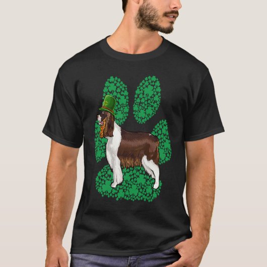 English Springer Spaniel St Patricks Day Shamrock  T-shirt (Voorkant)
