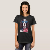 English Springer Spaniel with USA Flag 4th of July T-shirt (Voorkant volledig)