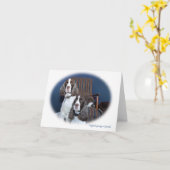 English Springer Spaniels Note Card Kaart (Gele Bloem)