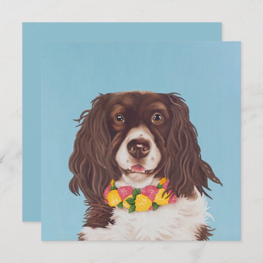 English Springer with Lantana Collar Feestdagenkaart (Voorkant / Achterkant)